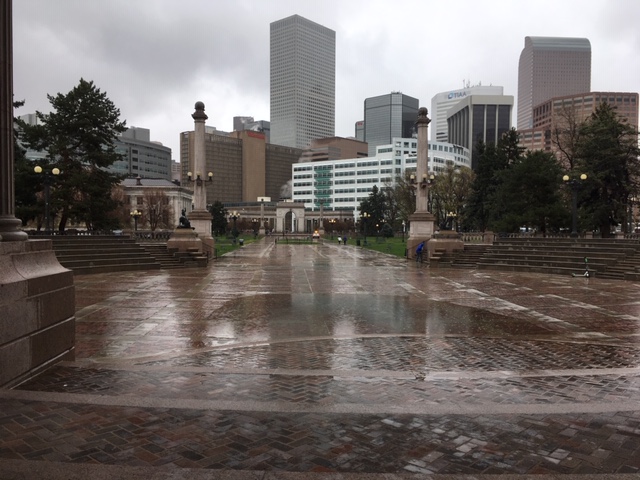 Denver, Colorado in the rain.