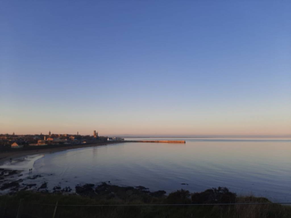 St. Andrews in a radiant purple dusk